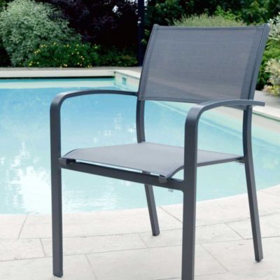 Fauteuil de jardin Milos empilable en aluminium