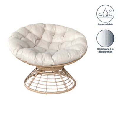 Fauteuil de jardin pivotant en rotin Papasan Palm GoodHome