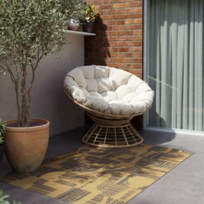 Fauteuil de jardin pivotant en rotin Papasan Palm GoodHome