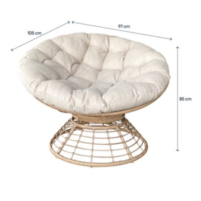 Fauteuil de jardin pivotant en rotin Papasan Palm GoodHome