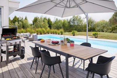 Fauteuil de jardin plastique Blooma Annecy noir