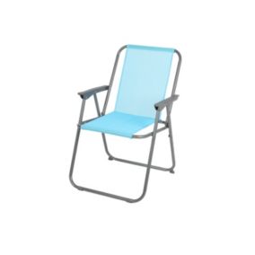 Fauteuil de jardin pliable en tissu bleu turquoise 53x55x75cm