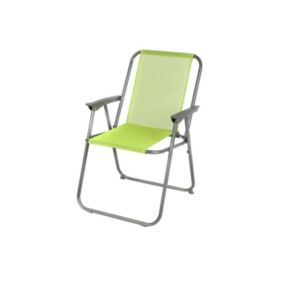 Fauteuil de jardin pliable en tissu coloris vert pomme 53x55x75cm