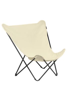 Fauteuil de jardin pliant Lafuma SEVILLE en toile en polyester - Coloris écru - Hauteur 87 cm