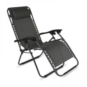 Fauteuil de jardin pliant relax gris  Oviala