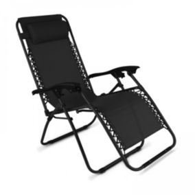 Fauteuil de jardin pliant relax noir  Oviala