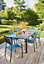 Fauteuil de jardin Proloisirs Duca en aluminium - Coloris châssis graphite, assise bleue - Hauteur 87 cm