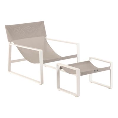 Fauteuil de jardin relax Lambinio blanc et graphite Hespéride