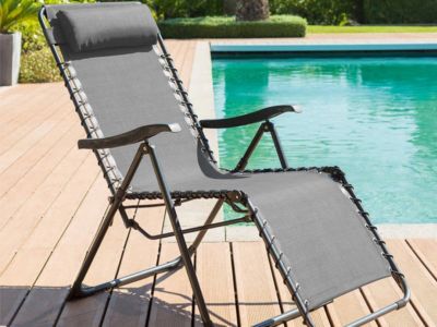 Fauteuil de jardin relax SILOS Gris anthracite - Hespéride