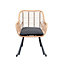 Fauteuil de jardin rocking chair GoodHome Apolima en acier et rotin synthétique - Coloris marron rotin et noir ébène - Hauteur 84 cm