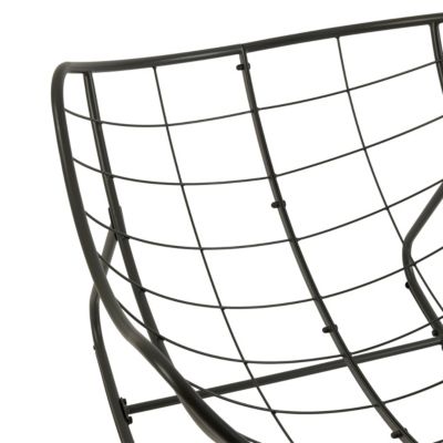 Fauteuil de jardin rocking chair Paopao acier et polyester gris H.44 cm Hespéride