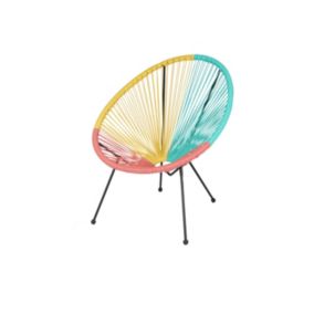 Fauteuil de jardin rond en résine coloris multicolore, dimension 56x88x72cm