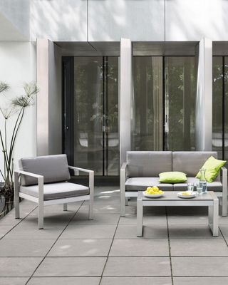 Fauteuil de jardin SALERNO Métal Gris clair