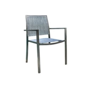 Fauteuil de jardin Santorin empilable en aluminium