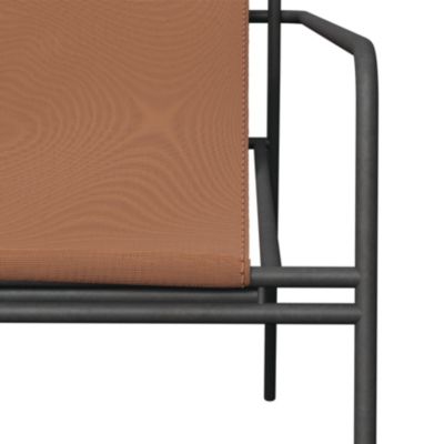 Fauteuil de jardin structure acier noir et assise polytextilène effet cuir GoodHome Petalii