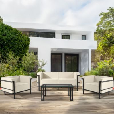 Fauteuil de jardin TRIGLO Chaise de jardin, gris foncé/crème