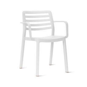 Fauteuil de jardin Wind polypropylène blanc l.58,8 x P.54,6 x H.78,4 cm