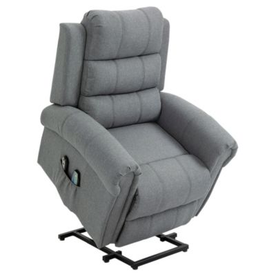 Fauteuil de massage fauteuil releveur électrique inclinaison réglable repose-pied ajustable lin gris chiné