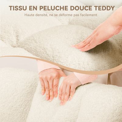 Fauteuil de relaxation avec accoudoirs, fauteuil club en peluche teddy, fauteuil à bascule, charge maximale 150 kg