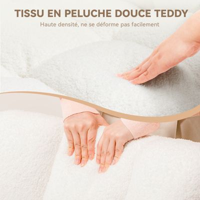 Fauteuil de relaxation avec accoudoirs, fauteuil club en peluche teddy, fauteuil à bascule, charge maximale 150 kg