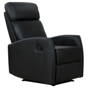 Fauteuil de relaxation inclinable 170 degrés avec repose-pied ajustable revêtement synthétique noir