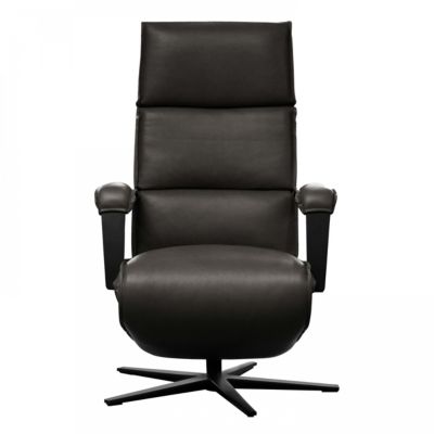 Fauteuil de relaxation électrique en cuir noir   Oviala