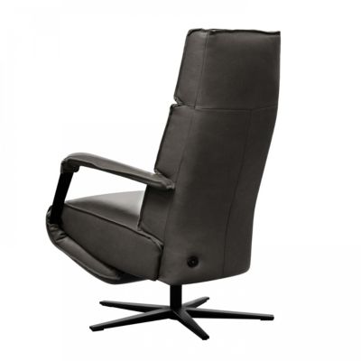 Fauteuil de relaxation électrique en cuir noir   Oviala