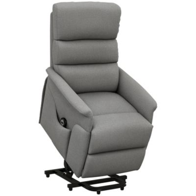 Fauteuil de relaxation électrique télécommande - fauteuil releveur inclinable, repose-pied ajustable - tissu polyester gris chiné