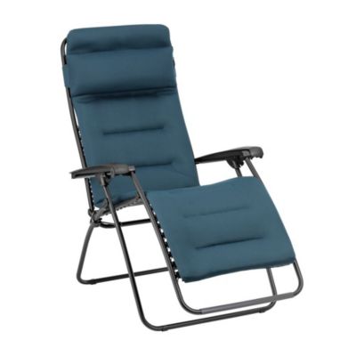 Fauteuil de relaxation pliant Lafuma Aircomfort Rsx Clip acier et polyester bleu coral blue