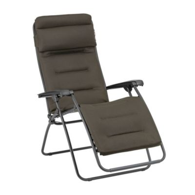 Fauteuil de relaxation pliant Lafuma Aircomfort Rsx Clip acier et polyester marron taupe