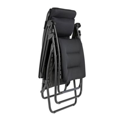 Fauteuil de relaxation pliant Lafuma Aircomfort Rsx Clip acier et polyester noir acier