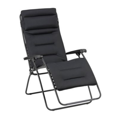 Fauteuil de relaxation pliant Lafuma Aircomfort Rsx Clip XL acier et polyester noir acier