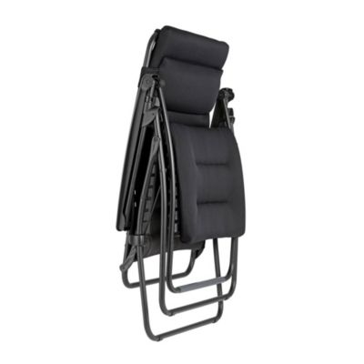 Fauteuil de relaxation pliant Lafuma Aircomfort Rsx Clip XL acier et polyester noir acier