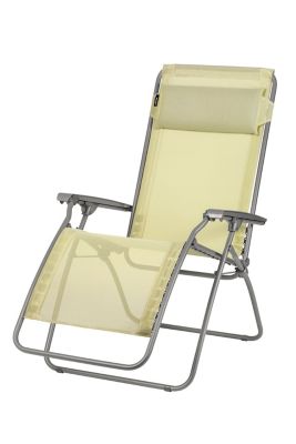 Fauteuil de relaxation pliant Lafuma Rclip acier et polyester jaune étamine