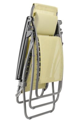 Fauteuil de relaxation pliant Lafuma Rclip acier et polyester jaune étamine