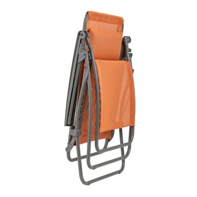 Fauteuil de relaxation pliant Lafuma Rclip acier et polyester orange clémentine