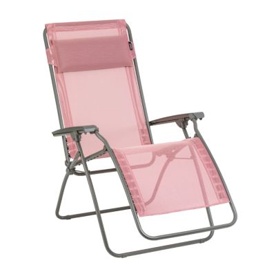 Fauteuil de relaxation pliant Lafuma Rclip acier et polyester rose cerisier