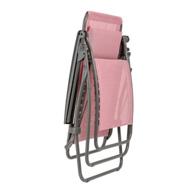 Fauteuil de relaxation pliant Lafuma Rclip acier et polyester rose cerisier
