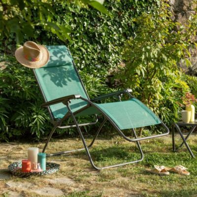 Fauteuil de relaxation pliant Lafuma Rclip acier et polyester vert chlorophylle