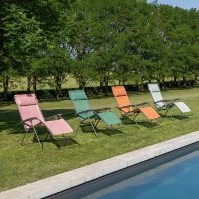 Fauteuil de relaxation pliant Lafuma Rclip acier et polyester vert chlorophylle
