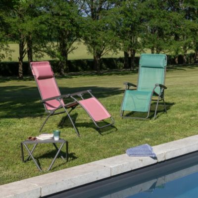 Fauteuil de relaxation pliant Lafuma Rclip acier et polyester vert chlorophylle