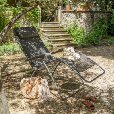 Fauteuil de relaxation pliant Lafuma Rsxa Clip marron graphite