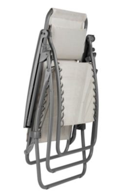 Fauteuil de relaxation pliant Lafuma RT2 acier et polyester beige seigle
