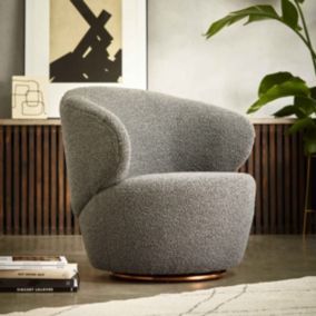 Fauteuil de salon cosy gris Oviala