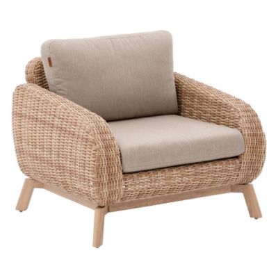 Fauteuil de salon de jardin Manissa beige aluminium et polyester - Hespéride