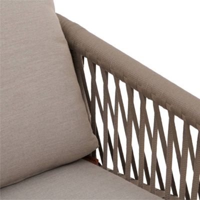 Fauteuil de salon de jardin "Oriengo" taupe & blanc en aluminium traité époxy - Hespéride