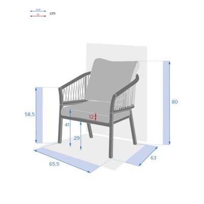 Fauteuil de salon de jardin "Oriengo" taupe & blanc en aluminium traité époxy - Hespéride