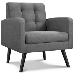 Fauteuil de Salon en Tissu Gris Foncé