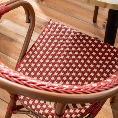 Fauteuil de terrasse bistrot parisien en aluminium rouge  Oviala