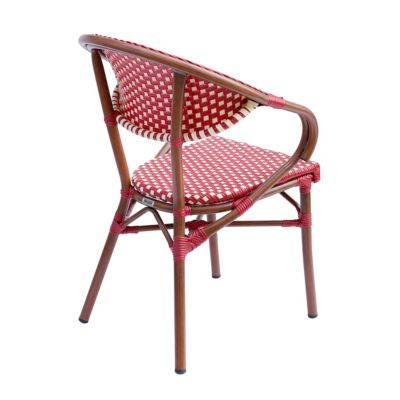 Fauteuil de terrasse bistrot parisien en aluminium rouge  Oviala